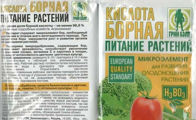 Борная кислота для помидоров: польза, вред и правила опрыскивания